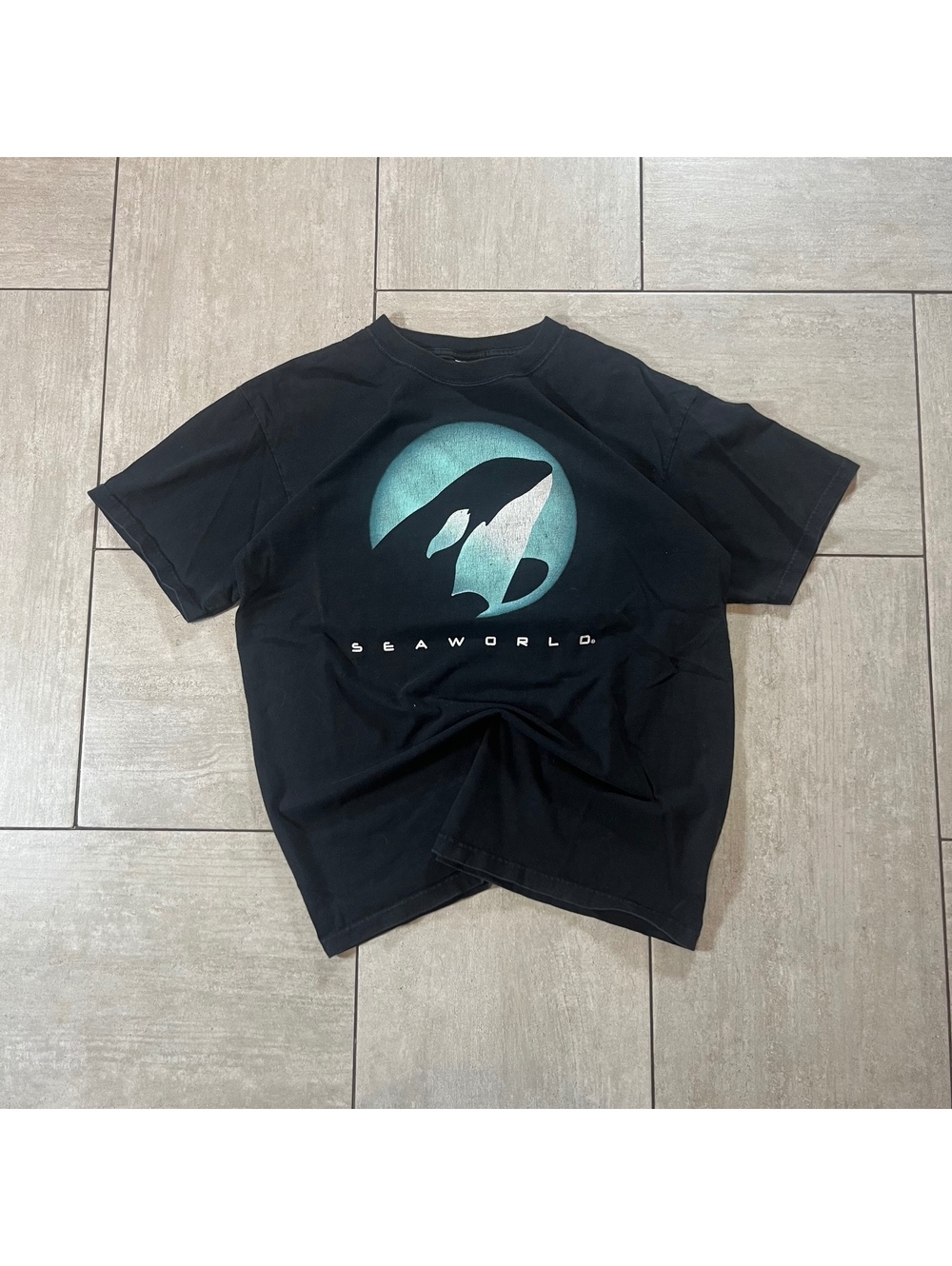 Vintage SeaWorld Graphic T-Shirt Black Tee Medium